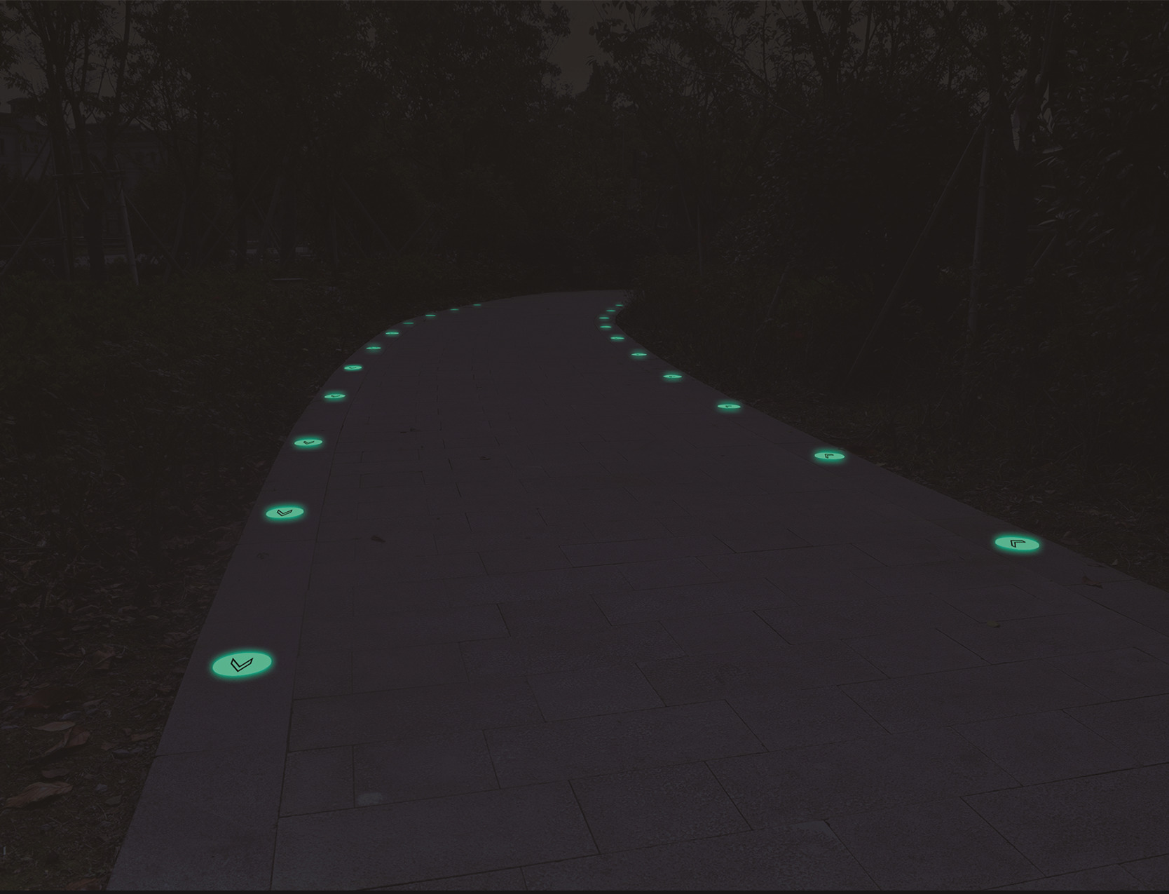 Avertissement lumineux inorganique, surveillez votre pas dans le parc en bas
